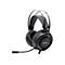Schwarzes Gaming-Headset mit Mikrofon und weiÃŸem Hintergrund.