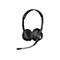 Schwarzes kabelloses Sandberg-Headset mit Ohrpolstern und Mikrofonarm vor weißem Hintergrund.