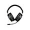 Schwarzes Gaming-Headset mit Ohrpolstern und flexiblem Mikrofon vor weißem Hintergrund.