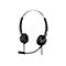 Schwarzes Headset mit Mikrofon. AufgehÃ¤ngt an einem weiÃŸen Hintergrund.
