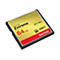 Carte mémoire SanDisk Extreme CompactFlash. Noir, jaune et rouge. Inscription : 64 Go, Extreme, 120 Mo/s, SanDisk.