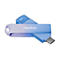 Blau-violetter USB-Stick mit USB-C-Anschluss. Auf dem Stick steht 'SanDisk'.