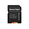 Schwarzer Western Digital microSD-Kartenadapter. Aufschrift: microSD, microSDHC, microSDXC. Adapter.