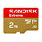 SanDisk Extreme MicroSD Karte, rot/gold, 2 TB Speicher, Aufschrift.