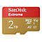 SanDisk Extreme MicroSD-Karte, 2TB, rot und goldfarben, mit weißer Schrift.