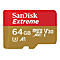 SanDisk Extreme - Flash-Speicherkarte (microSDXC-an-SD-Adapter inbegriffen) - 64 GB - A1 / Video Class V30 / UHS-I U3 - microSDXC UHS-I