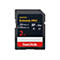 Schwarze Sandisk Extreme PRO SD-Karte. Beschriftung: 2 TB, 250 MB/s R, 150 MB/s W. Roter Sandisk-Schriftzug unten.