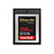 SanDisk Extreme Pro CFexpress Speicherkarte, 256 GB, schwarz-silber mit roter und gelber Schrift.