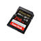 Eine schwarze SanDisk Extreme PRO 256GB SD-Karte. Aufschrift: Extreme PRO, 200MB/s, Symbole und Logos.