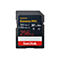 Carte mémoire SanDisk Extreme PRO 256 Go. Design noir avec texte rouge et jaune.
