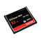 Eine schwarze CompactFlash-Karte von SanDisk, mit gelbem 'Extreme PRO' und roter 32 GB Aufschrift.