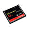 Eine schwarze SanDisk CompactFlash-Speicherkarte mit roter und gelber Beschriftung. 32GB, Extreme PRO, 160 MB/s.