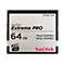Eine schwarze SanDisk Extreme PRO CFast 2.0 Speicherkarte mit 64 GB SpeicherkapazitÃ¤t. Aufschrift: 525MB/s Lesen, 430MB/s Schreiben.
