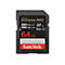 Schwarze Sandisk Extreme Pro SD-Karte. Beschriftung mit 64 GB, 280 MB/s, und Markenlogo.