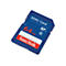 Blaue SDXC-Karte mit 64 GB Speicherkapazität und SanDisk-Logo.
