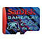 SanDisk-Speicherkarte mit rotem Rand, blauem Hintergrund und Schriftzügen wie "SanDisk GAMEPLAY 256GB".