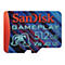 SanDisk-Speicherkarte mit rotem Rand, blauem Hintergrund und Schriftzügen wie "SanDisk GAMEPLAY 512 GB".