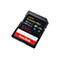 Carte SD SanDisk Extreme Pro de 512 Go, cadre noir, impression rouge et noir, lettrage blanc.