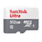 SD-Karte von SanDisk, weiß-grau mit rotem Schriftzug 'SanDisk Ultra' und '512GB'.