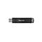 Schwarzer USB-Stick von SanDisk mit Typ-C-Anschluss, auf weißem Hintergrund.