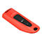 Roter USB-Stick von SanDisk mit USB 3.0-Kennzeichnung und schwarzem Akzent.
