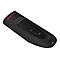 Schwarzer USB-Stick von SanDisk, rot beschriftet mit USB 3.0. Der USB-Stick hat eine Aussparung mit Muster.
