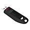 Schwarzer USB-Stick von SanDisk, mit roter Schrift, USB 3.0 und Loch für Schlüsselanhänger.
