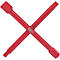 Roter, gekreuzter Radkreuzschlüssel. Das KS TOOLS Logo ist zentral zu sehen.
