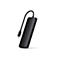 Schwarzer Satechi USB-C Hub mit Kabel, im schrÃ¤gen Winkel vor weiÃŸem Hintergrund.