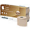 Toiletpapier verpakking met een enkele rol, opschrift: Premium Softness & Unbleached. Merk: Satino PureSoft.