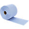 Eine blaue Papierrolle für Spender auf weißem Hintergrund.