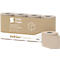 Vier Rollen hellbraunes Satino PureSoft Toilettenpapier in einer recycelten Papierverpackung.