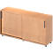 Schäfer Shop Armario de puertas correderas Genius TETRIS WOOD, 2 OH, ancho 1600 x fondo 421 x alto 800 mm, altura incluyendo los deslizadores, decoración de haya