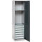 Schäfer Shop Armoire à matériel Genius FS, 5 HC, verrouillable, 2 tablettes/6 tiroirs, jusqu'à 250 kg, L 545 x P 520 x H 1950 mm, acier, alu blanc/gris anthracite