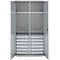 Schäfer Shop Armoire à matériel Genius FS, 5 HC, verrouillable, 4 tablettes/12 tiroirs, jusqu'à 450 kg, L 1055 x P 520 x H 1950 mm, acier, alu blanc/alu blanc