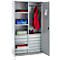Schäfer Shop Armoire à matériel Genius FS, 5 HC, verrouillable, 4 tablettes/12 tiroirs, jusqu'à 450 kg, L 1055 x P 520 x H 1950 mm, acier, alu blanc/alu blanc