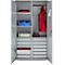 Schäfer Shop Armoire à matériel Genius FS, 5 HC, verrouillable, 4 tablettes/12 tiroirs, jusqu'à 450 kg, L 1055 x P 520 x H 1950 mm, acier, alu blanc/alu blanc