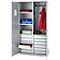 Schäfer Shop Armoire à matériel Genius FS, 5 HC, verrouillable, 4 tablettes/12 tiroirs, jusqu'à 450 kg, L 1055 x P 520 x H 1950 mm, acier, alu blanc/alu blanc