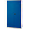 Schäfer Shop Armoire à matériel Genius FS, 5 HC, verrouillable, 4 tablettes/12 tiroirs, jusqu'à 450 kg, L 1055 x P 520 x H 1950 mm, acier, alu blanc/bleu gentiane