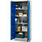 Schäfer Shop Armoire à matériel Pure, verrouillable, 4 étagères, L 800 x P 400 x H 1935 mm, acier, gris clair/bleu gentiane