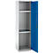 Schäfer Shop Armoire multi-usages Genius FS, modulaire, extensible individuellement, 2 étagères, jusqu'à 250 kg, L 545 x P 520 x H 1950 mm, acier, blanc aluminium/bleu enzyme