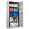 Schäfer Shop Armoire universelle Pure, acier recyclé, 4 tablettes, 5 HC, verrouillable, L 800 x P 400 x H 1935 mm, gris clair RAL 7035