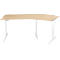 Schäfer Shop Bureau d'angle Genius AERO FLEX, réglage électrique de la hauteur, angle de 135° à droite, L 2165 mm, érable/blanc + panneau de mémoire