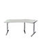 Schäfer Shop Bureau d'angle Genius AERO FLEX, réglage électrique de la hauteur, angle de 135° à droite, L 2165 mm, gris clair/blanc alu + panneau de mémoire