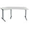 Schäfer Shop Bureau d'angle Genius AERO FLEX, réglage électrique de la hauteur, angle de 135° à gauche, L 2165 mm, gris clair/anthracite + Memorypanel