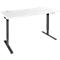 Schäfer Shop Bureau Genius AERO FLEX, réglage électrique de la hauteur, rectangle, pied en C, L 1200 mm, blanc/noir + panneau de mémoire