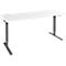 Schäfer Shop Bureau Genius AERO FLEX, réglage électrique de la hauteur, rectangle, pied en C, L 1600 mm, blanc /noir + panneau de mémoire