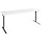 Schäfer Shop Bureau Genius AERO FLEX, réglage électrique de la hauteur, rectangle, pied en C, L 2000 x P 800 x H 700-1200 mm, blanc/noir + panneau de mémoire