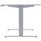 Schäfer Shop Bureau Genius AERO FLEX, réglage électrique de la hauteur, rectangle, pied en T, L 1600 mm, gris clair/blanc alu