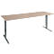 Schäfer Shop Bureau Genius AERO FLEX, réglage électrique de la hauteur, rectangle, pied en T, L 2000 mm, chêne/anthracite + panneau de mémoire